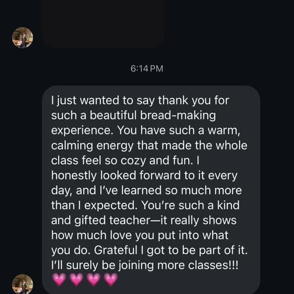 Customer feedback chat screenshot